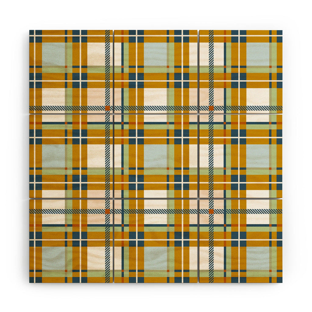 Marta Barragan Camarasa Warm Plaid Fusion Wood Wall Mural