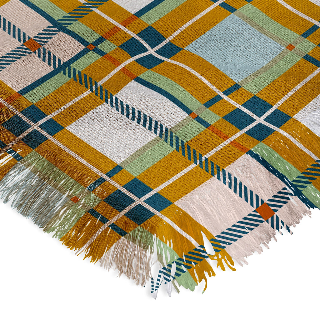 Marta Barragan Camarasa Warm Plaid Fusion Throw Blanket