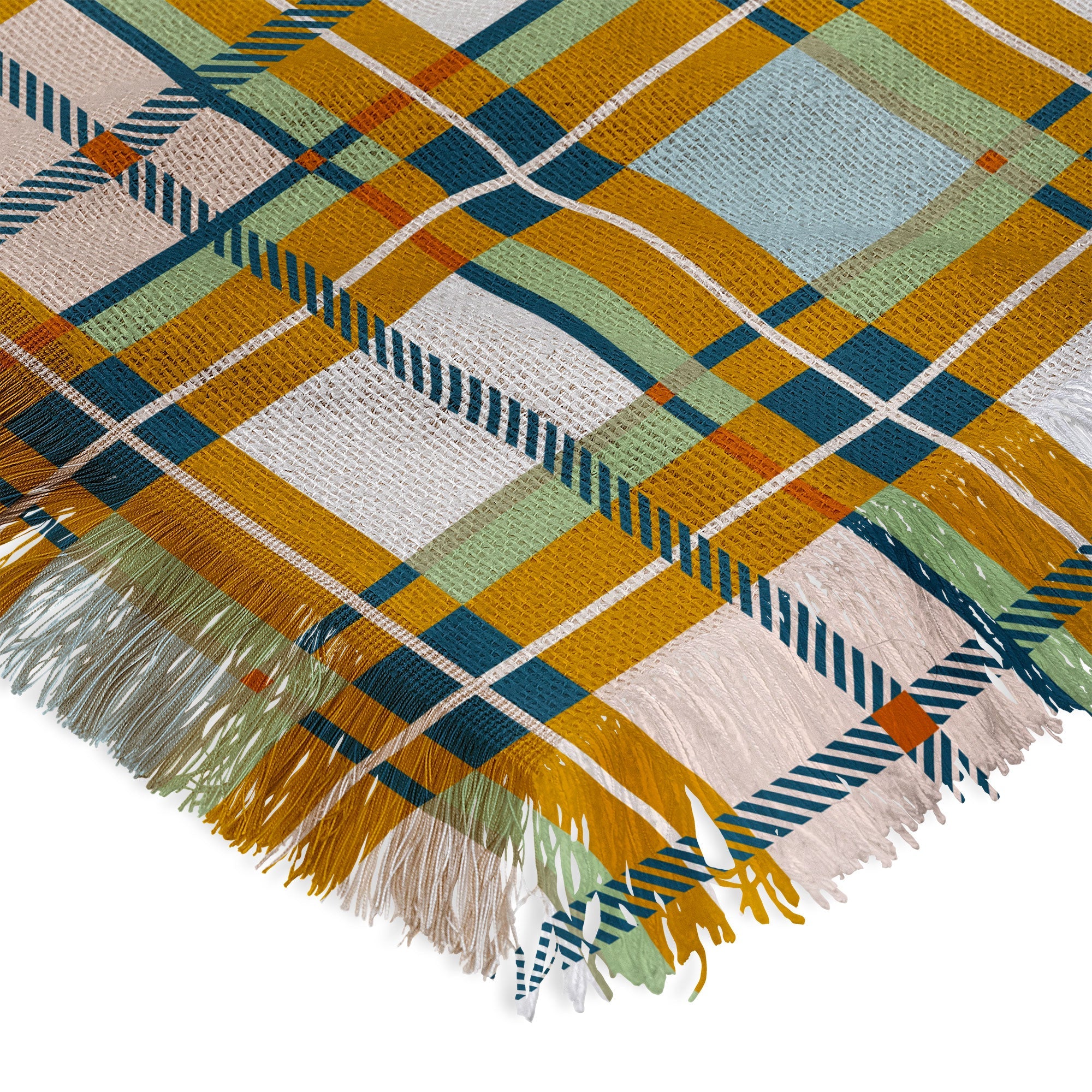 Marta Barragan Camarasa Warm Plaid Fusion Throw Blanket