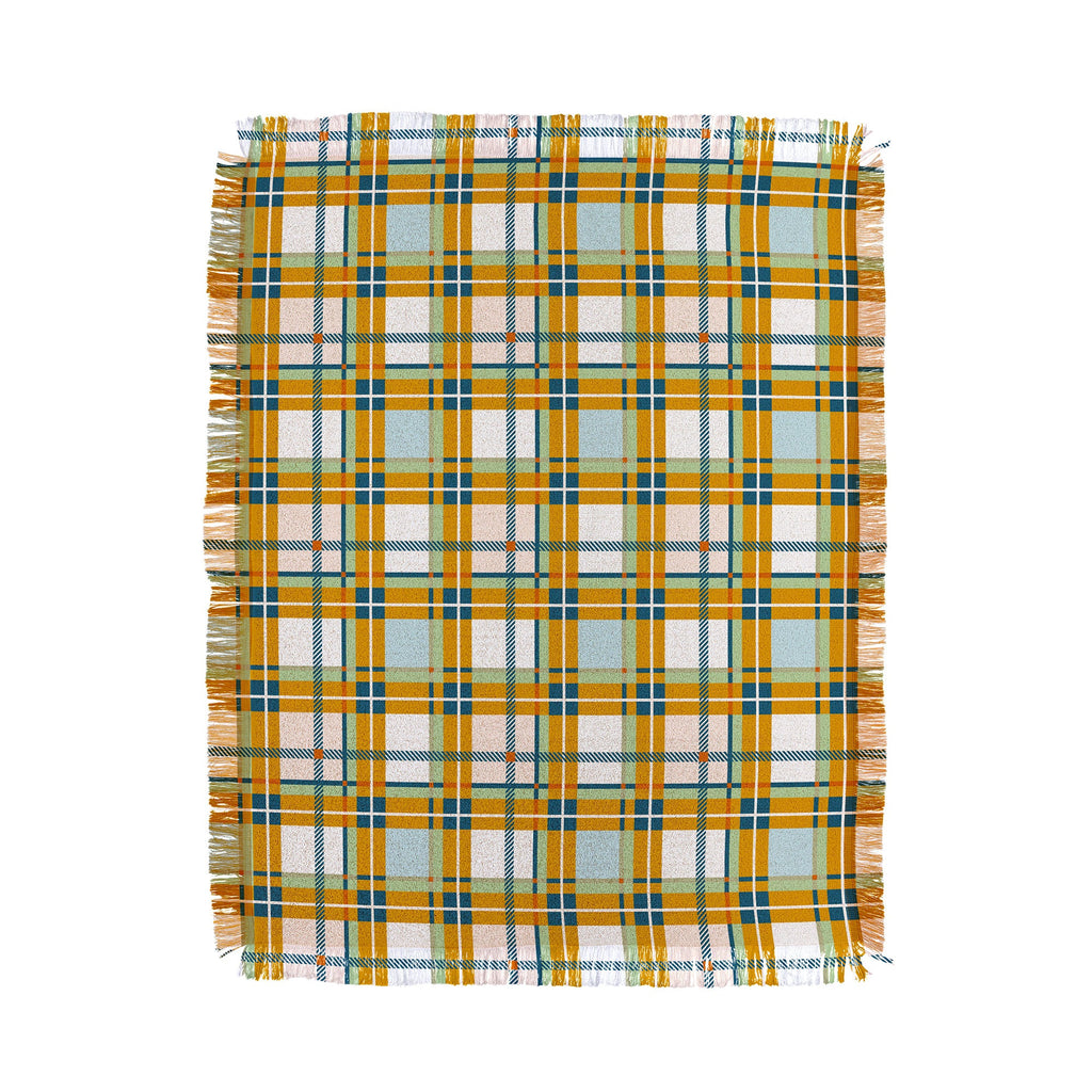Marta Barragan Camarasa Warm Plaid Fusion Throw Blanket