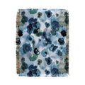 Ninola Design Botanic Retreat Ombre Abstract Watercolor Flowers Blue Navy Throw Blanket