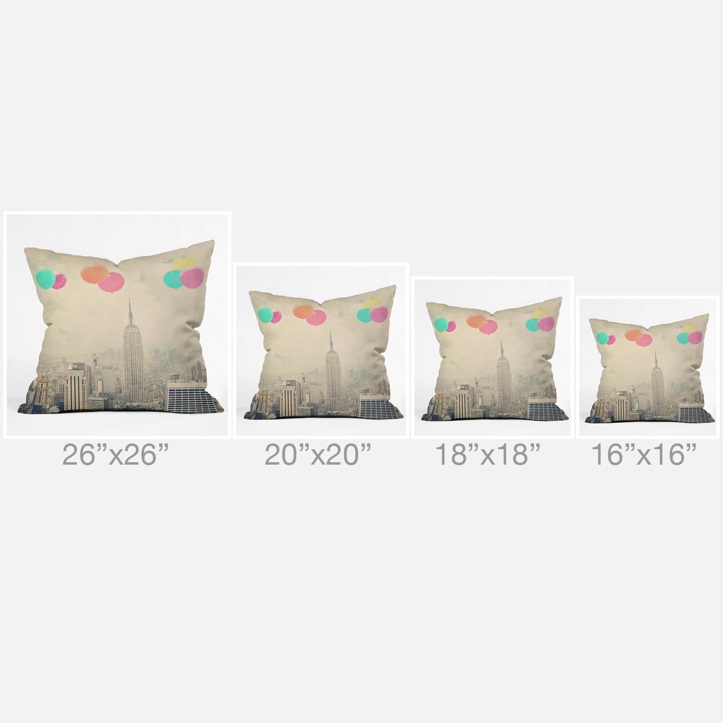 Maybe Sparrow Photography Balloons Over The City Outdoor Throw Pillow