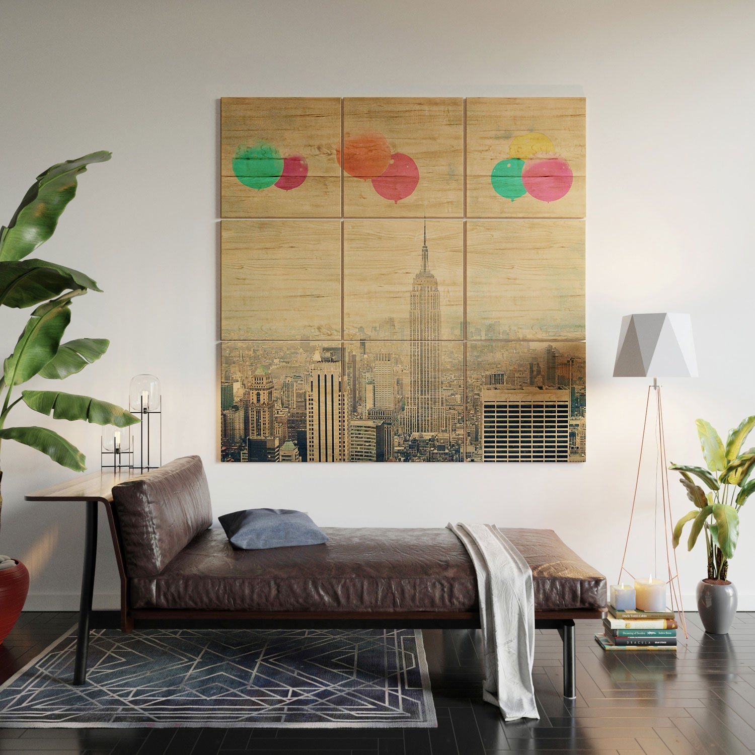 Maybe Sparrow Photography Balloons Over The City Wood Wall Mural