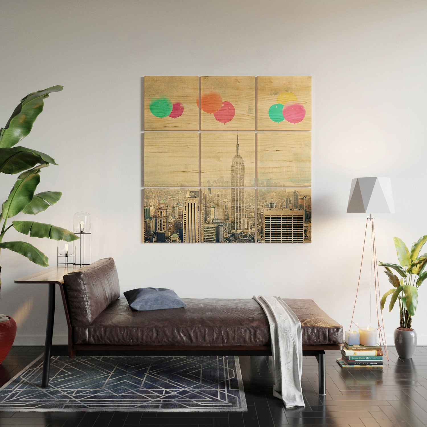 Maybe Sparrow Photography Balloons Over The City Wood Wall Mural