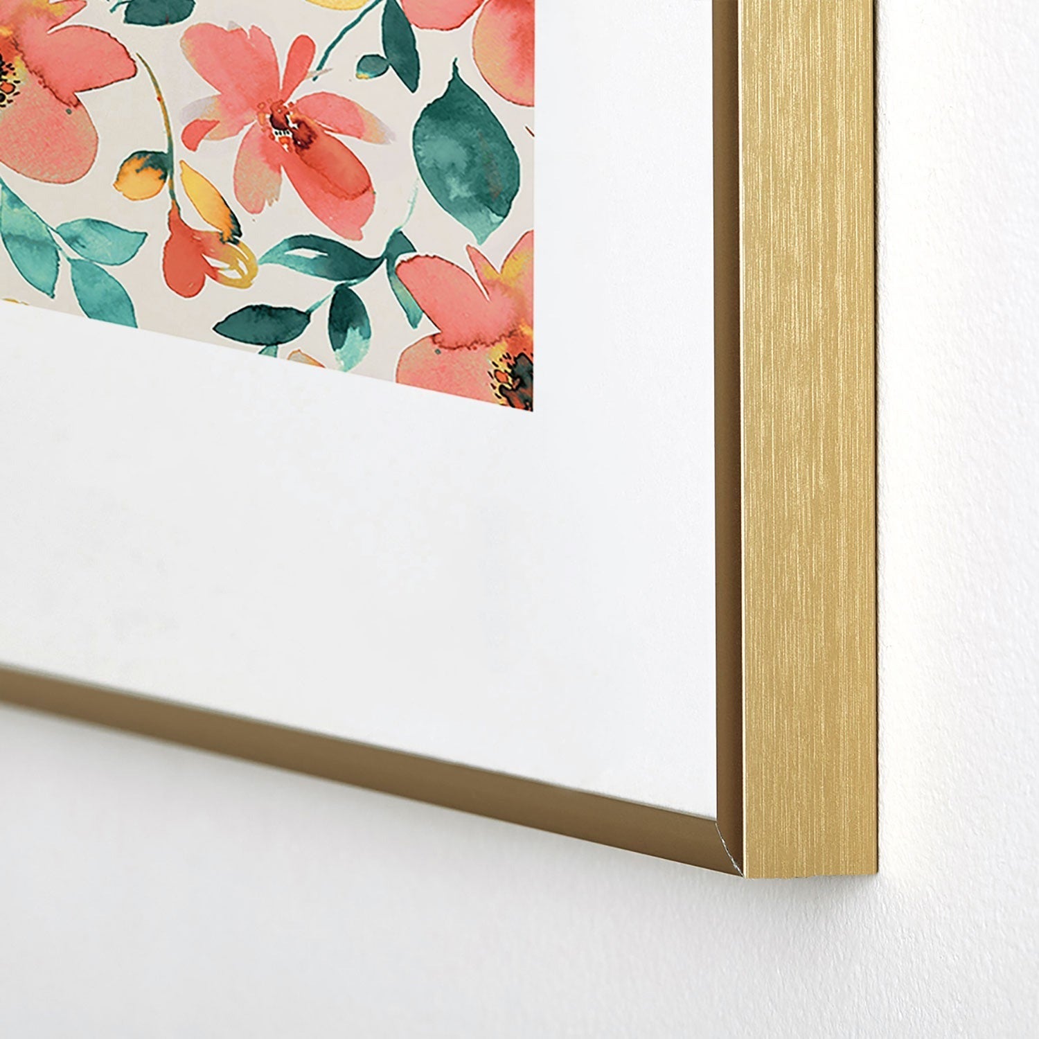 Ninola Design Botanic Retreat Tropical Whimsical Flowers Coral Green Metal Framed Art Print