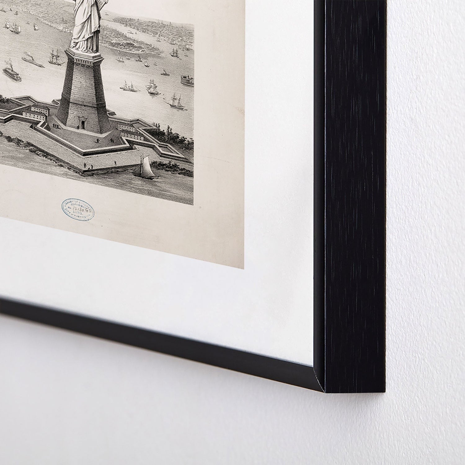 DENY Designs Vintage Lady Liberty Metal Framed Art Print