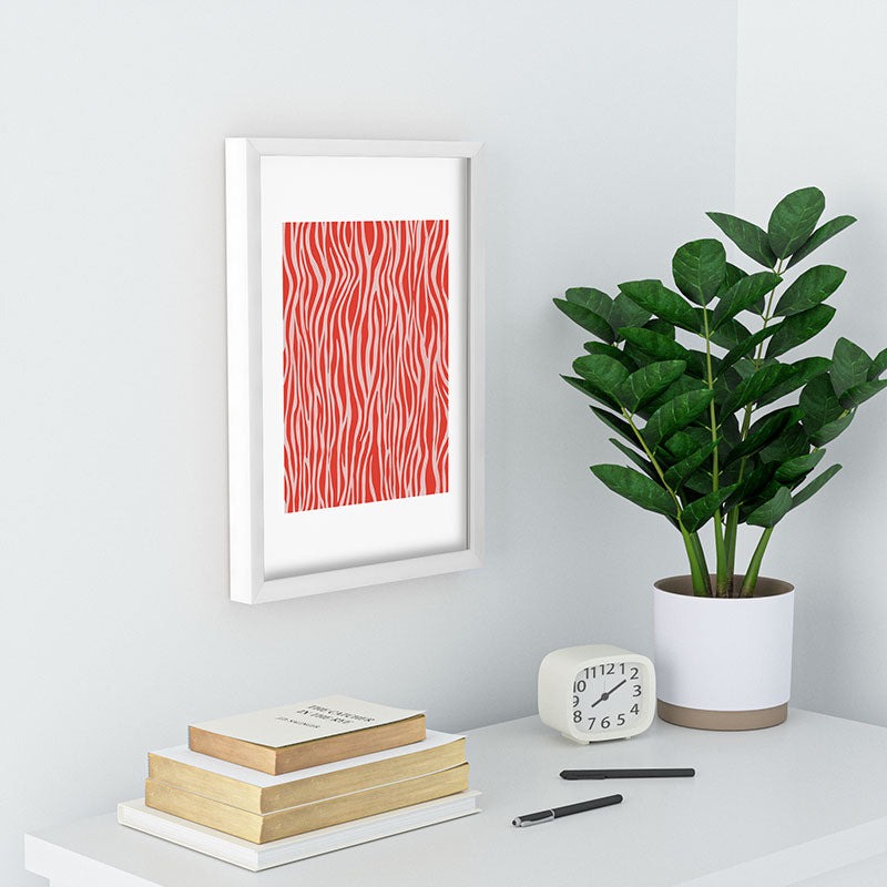 Avenie BR Red Zebra Stripe Recessed Framing Rectangle