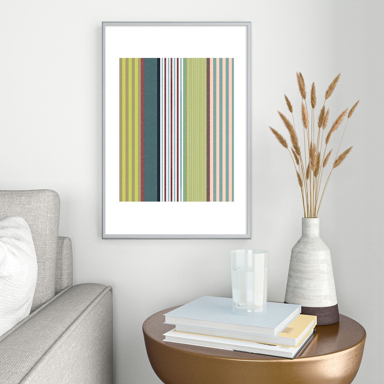 Marta Barragan Camarasa Colorful Stripe Delight Metal Framed Art Print