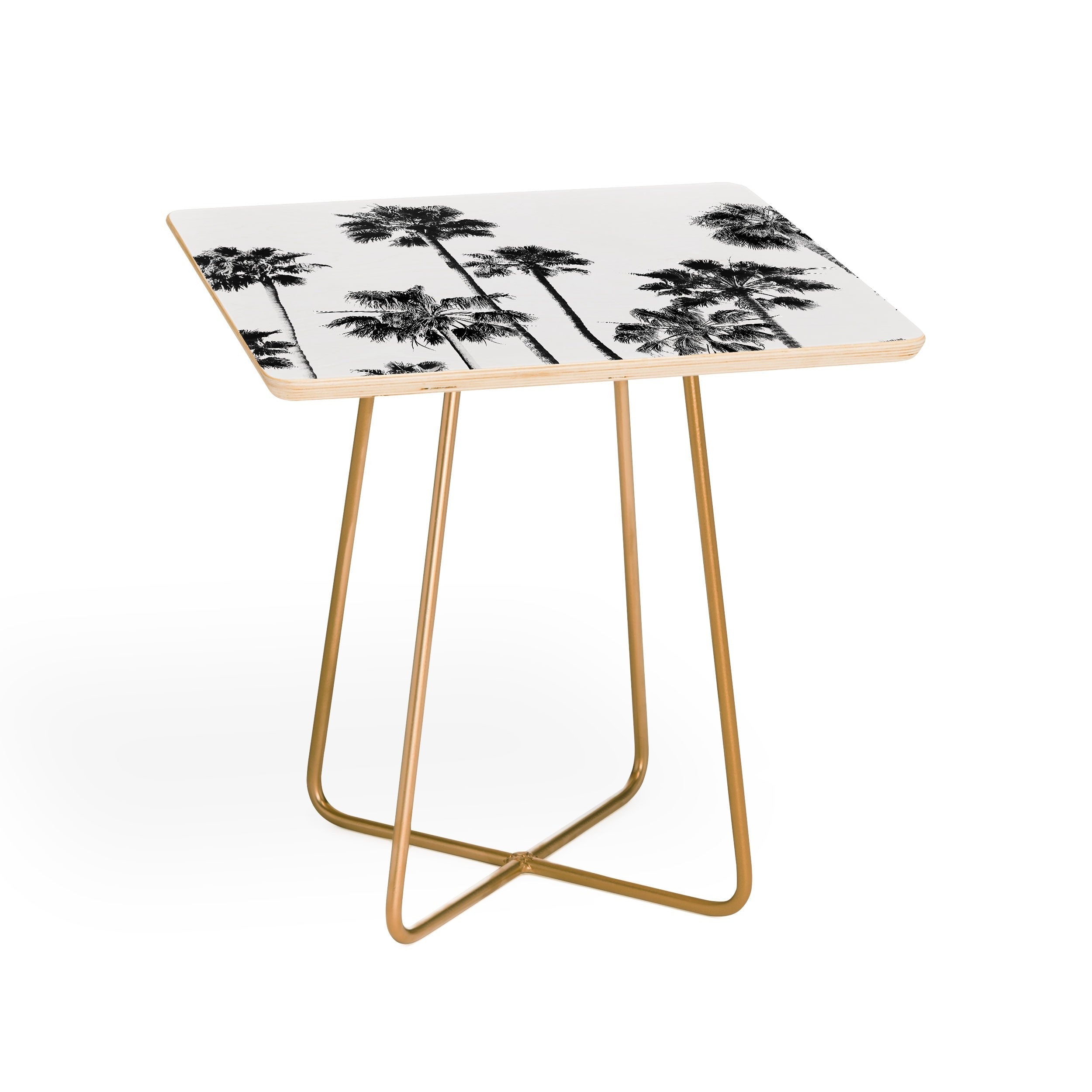 Gal Design Black And White Palms Side Table
