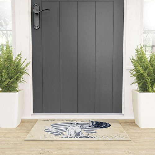 DENY Designs Liberty and Justice Woman Welcome Mat