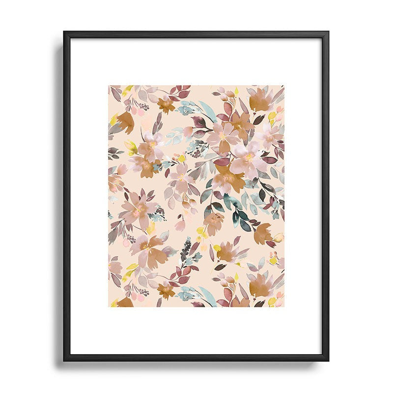 Ninola Design Botanic Retreat Floral Oleander Whimsical Soft Pink Metal Framed Art Print