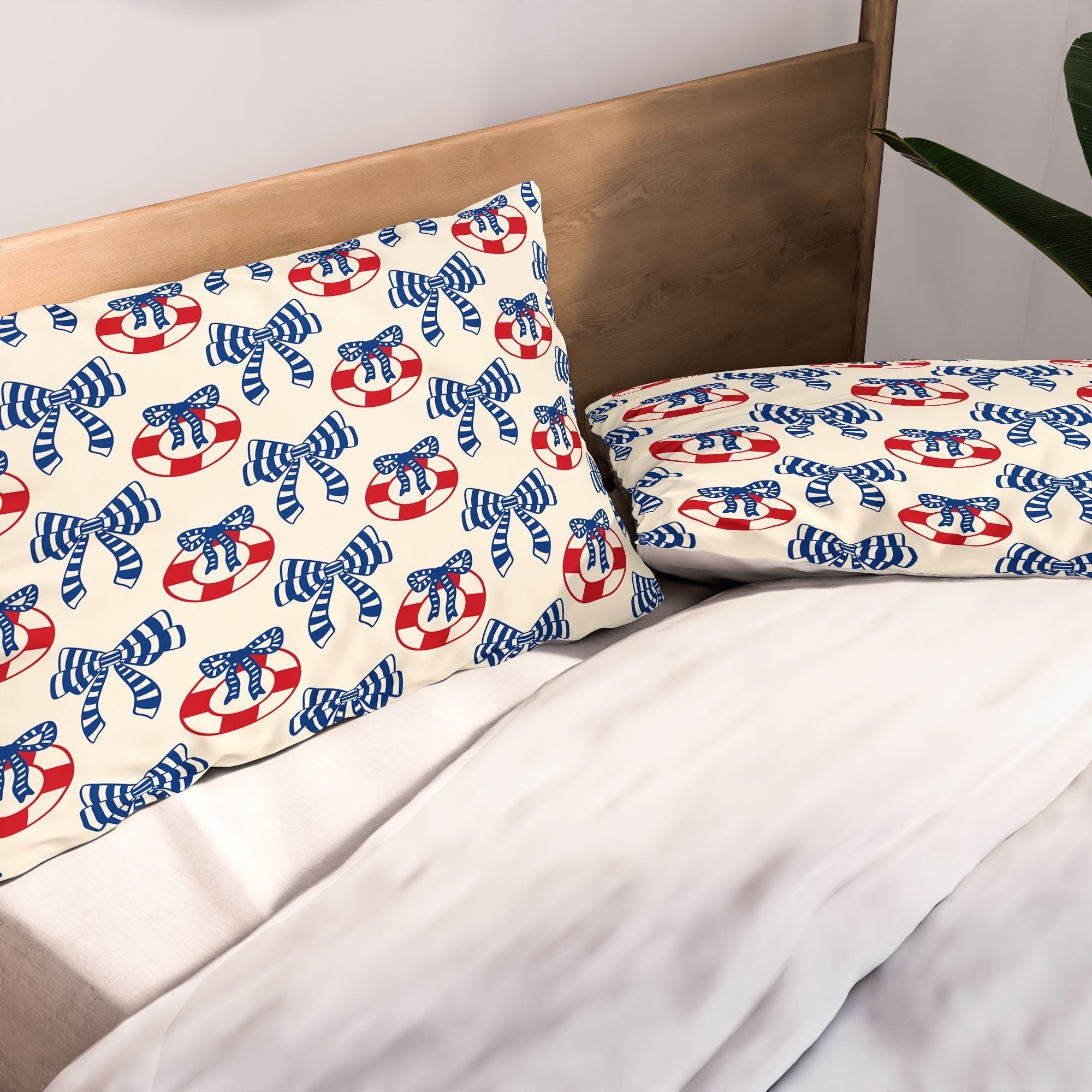 Design by Spark Nautical Christmas Bows Pillow Shams