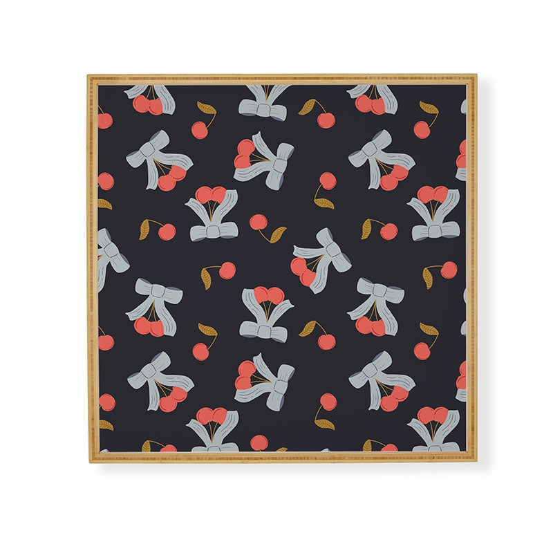Jennifer Labre Cherries and Bows Framed Wall Art