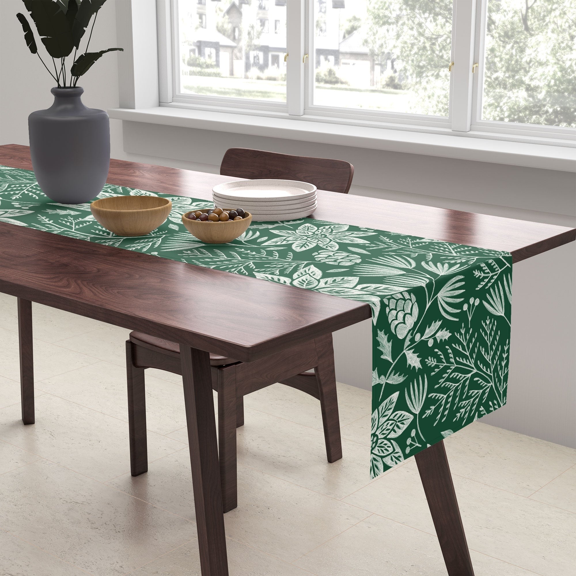 Pimlada Phuapradit Christmas Poinsettia Table Runner