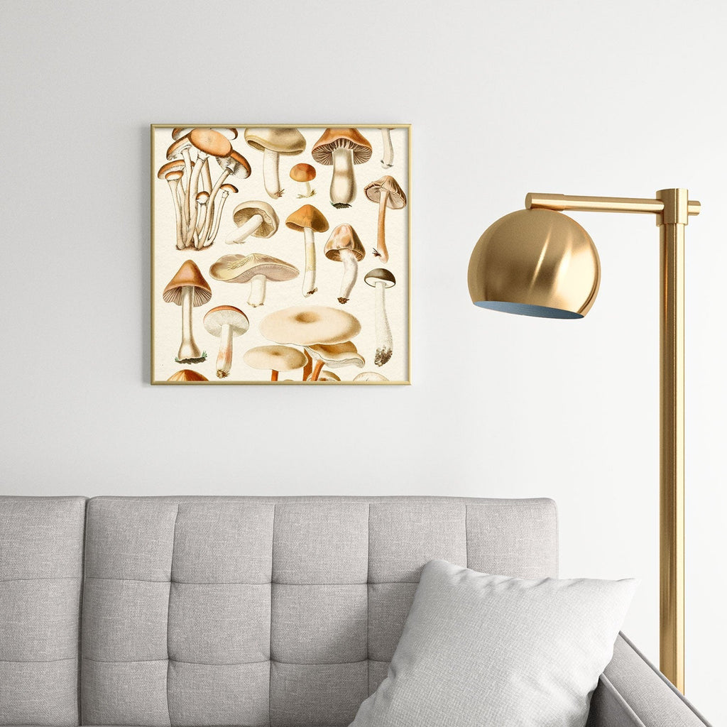 Gal Design Mushrooms Collection Square Metal Framed Art Print