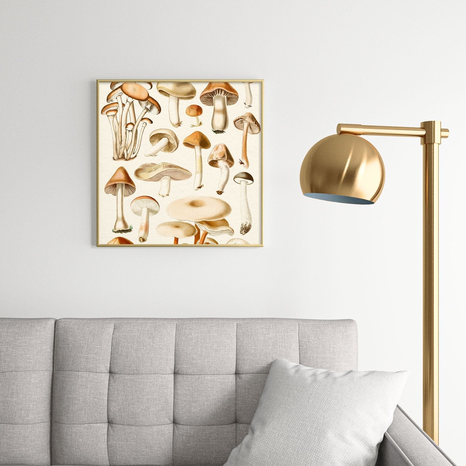 Gal Design Mushrooms Collection Square Metal Framed Art Print