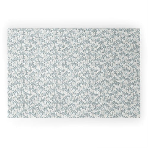CoastL Studio Palm Forest Coastal Blue Welcome Mat