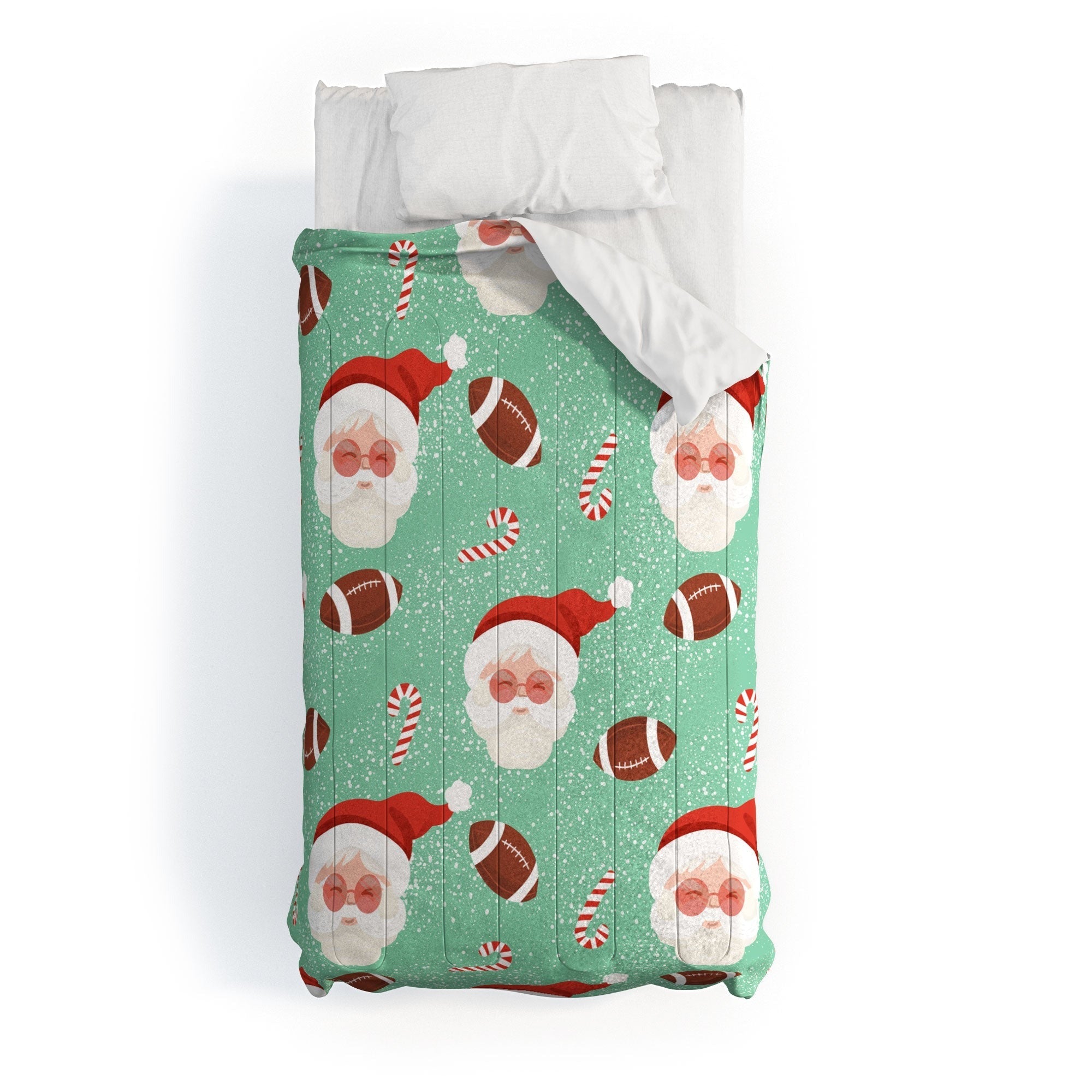Design by Spark Sporty Football Santa Holiday Comforter