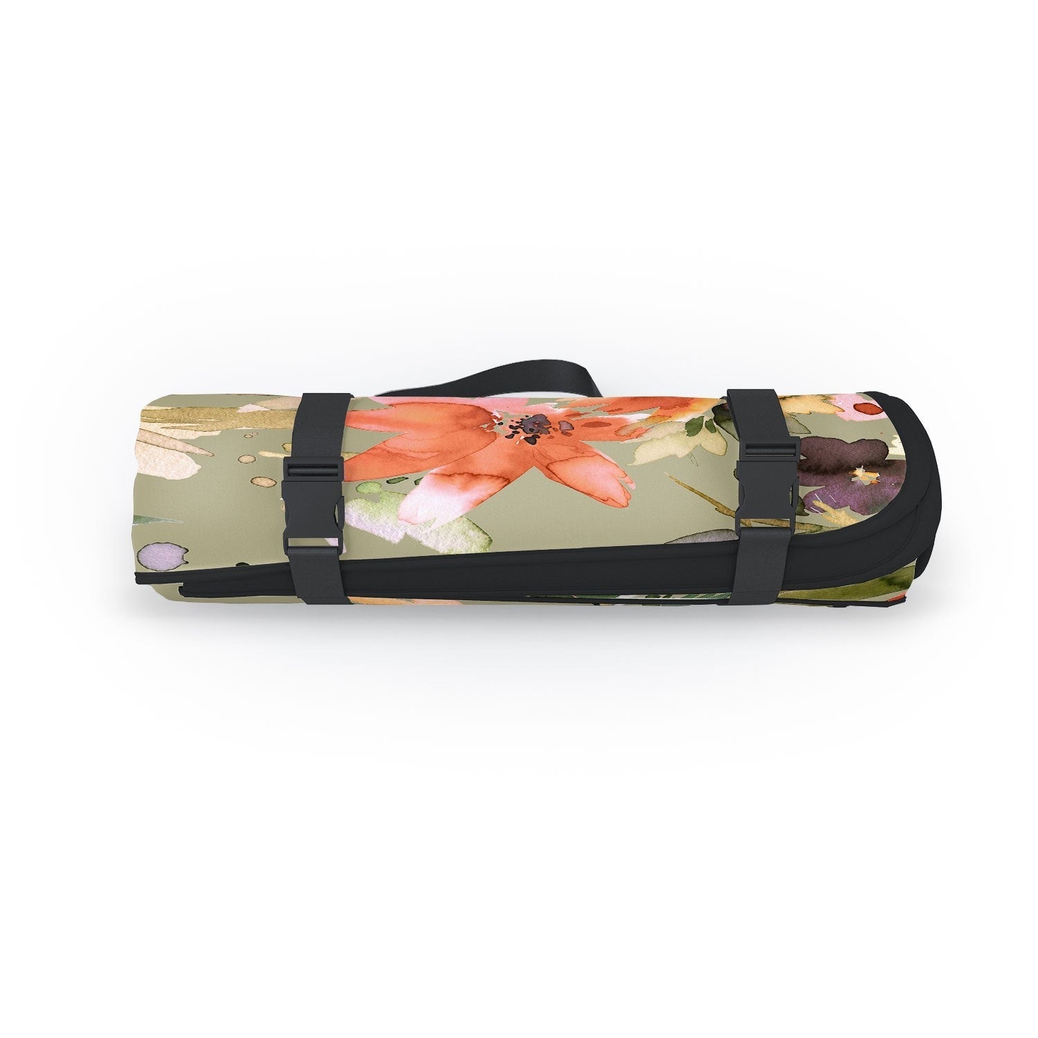 Ninola Design Botanic Retreat Painterly Tropical Flowers Sage Green Picnic Blanket