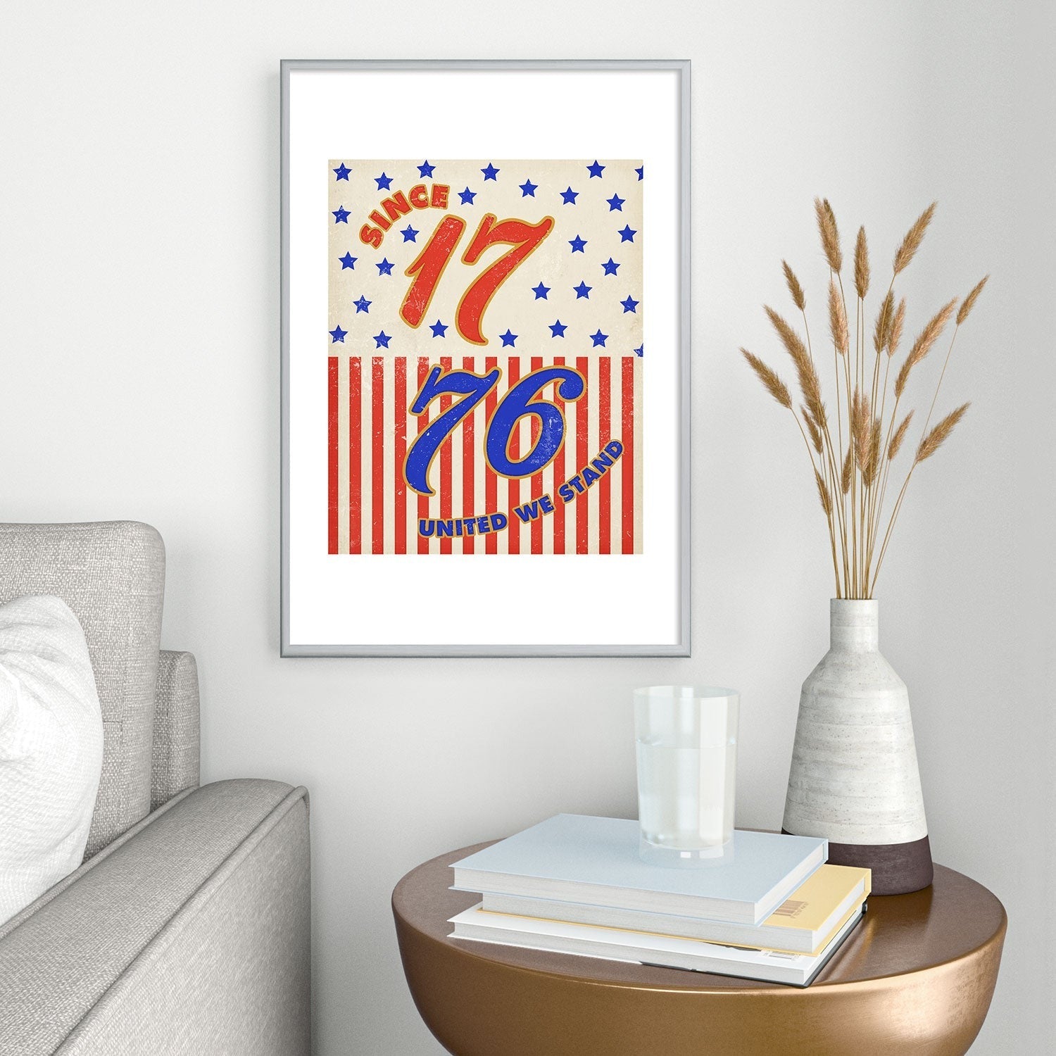 DENY Designs 1776 Stars Metal Framed Art Print
