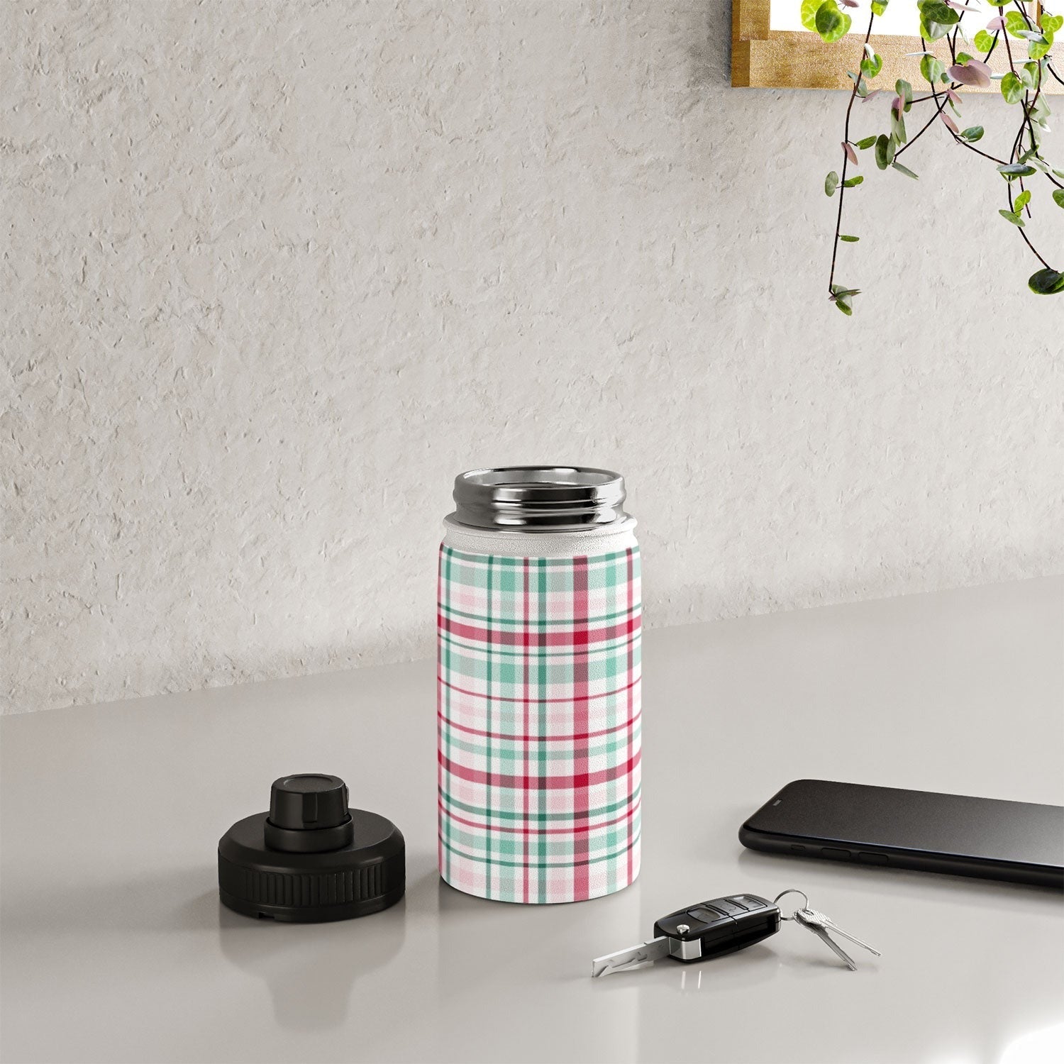Lisa Argyropoulos Merry Vintage Plaid Water Bottle