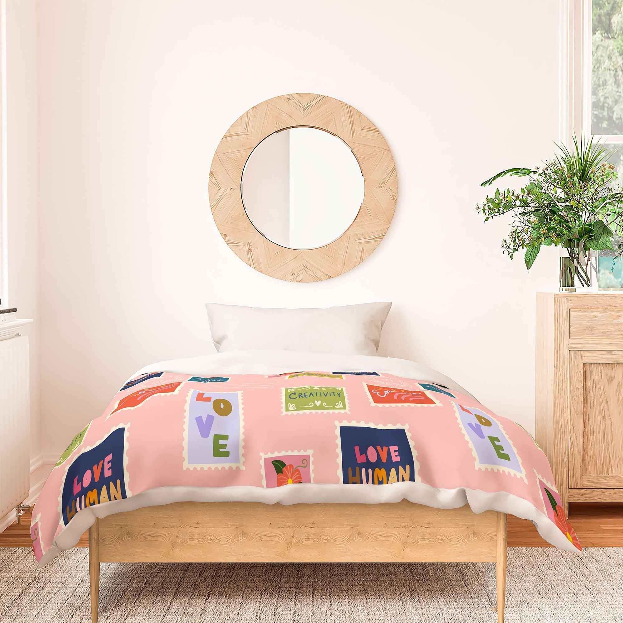 Design by Spark Love Human Made Stamps Duvet Cover