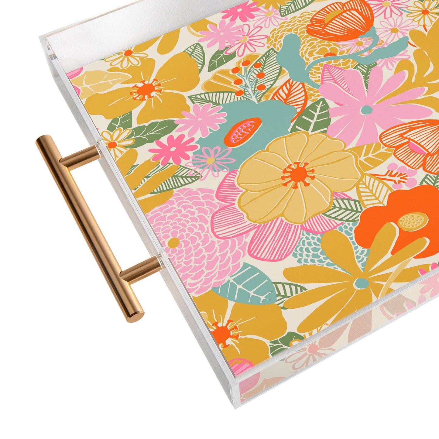 Megan Galante 60s Retro Floral Acrylic Tray