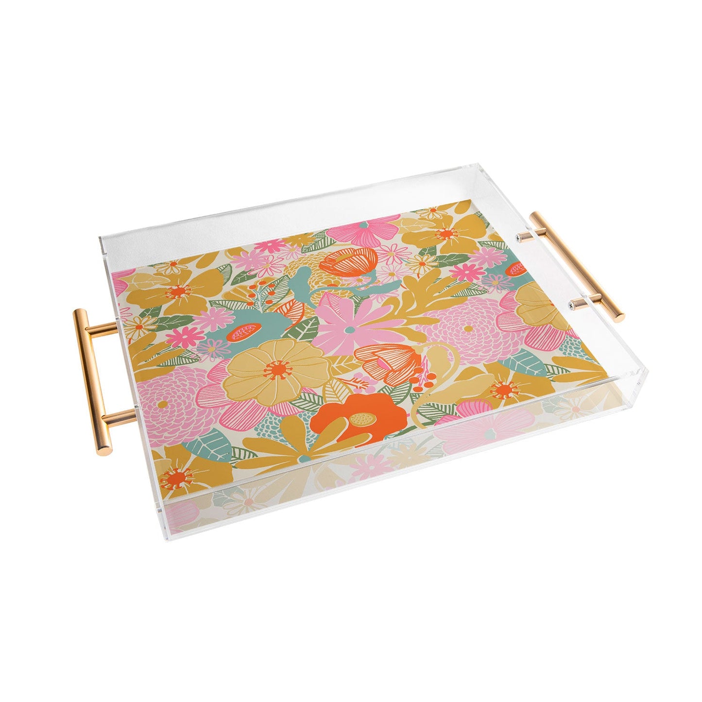 Megan Galante 60s Retro Floral Acrylic Tray