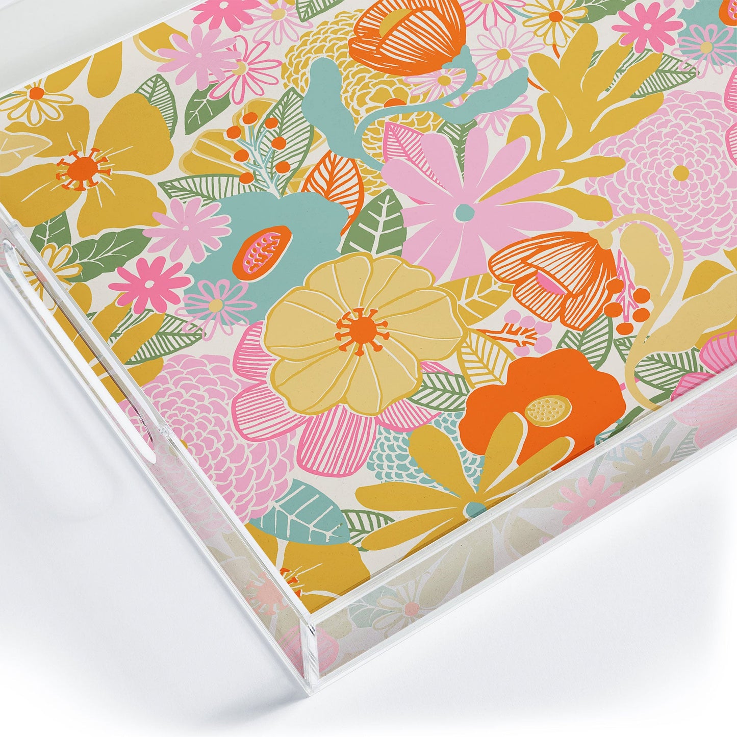 Megan Galante 60s Retro Floral Acrylic Tray