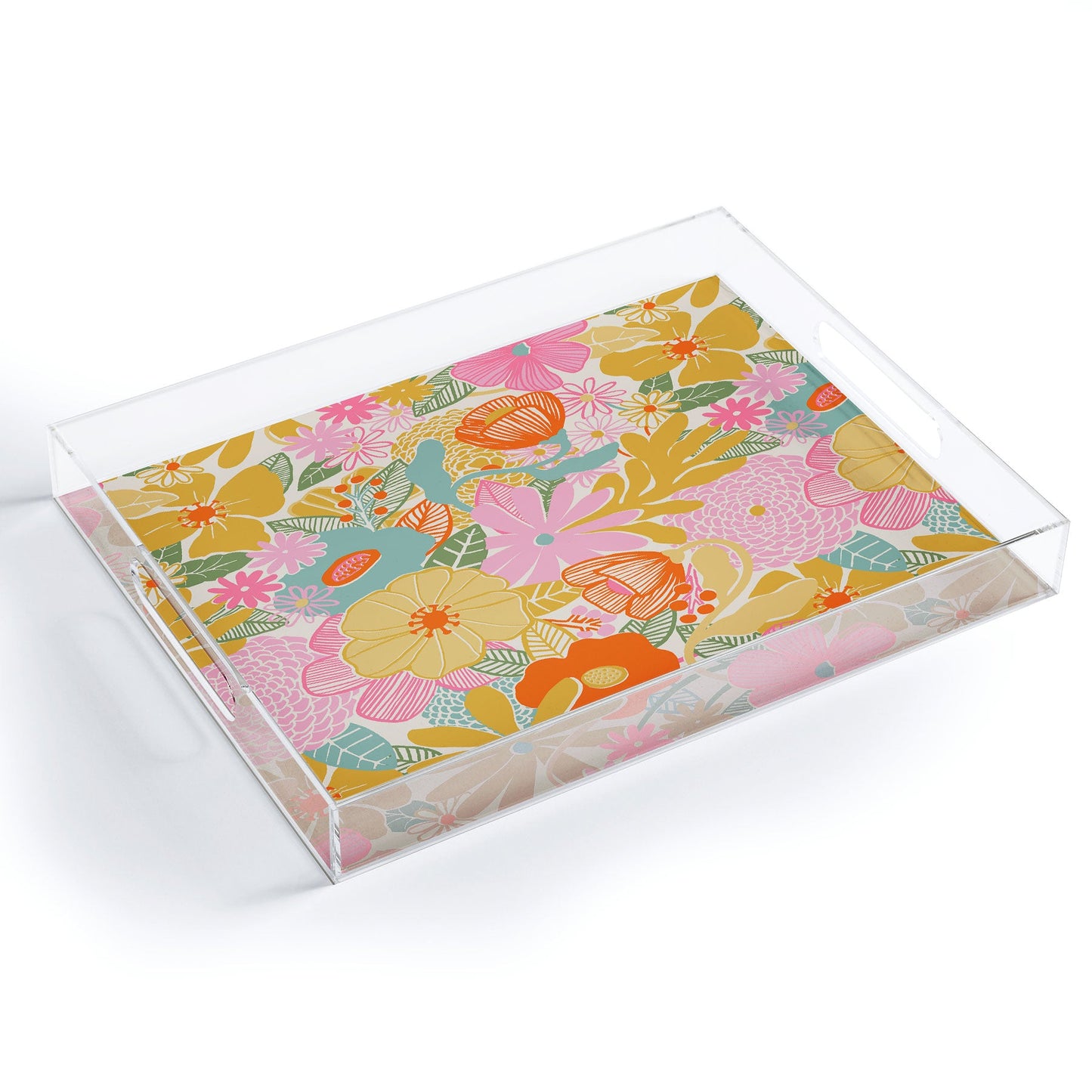 Megan Galante 60s Retro Floral Acrylic Tray