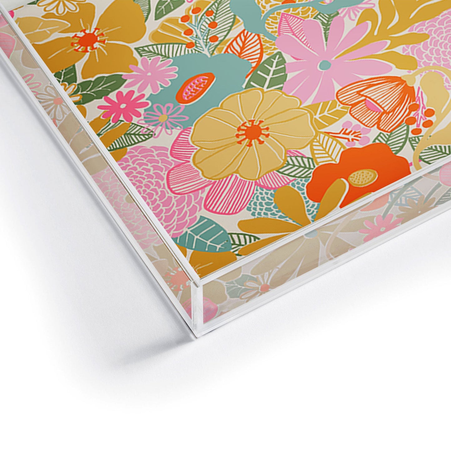 Megan Galante 60s Retro Floral Acrylic Tray