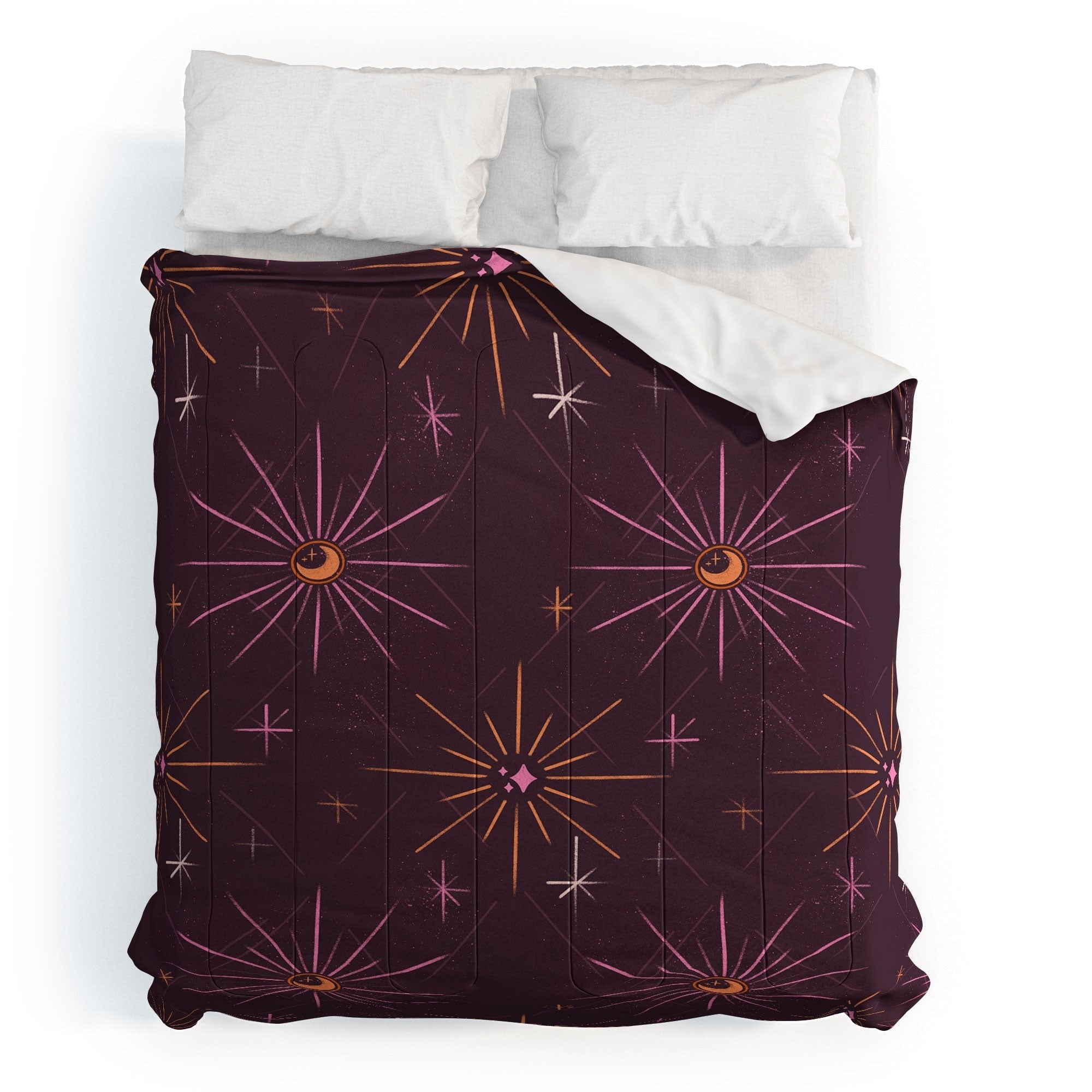 Little Om Pattern Little Moon plum Comforter