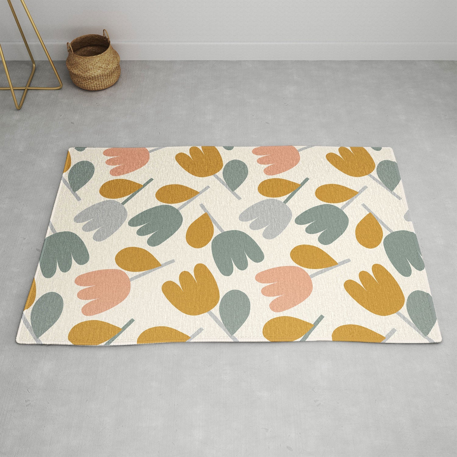 Menina Lisboa Pastel Spring Tulips Area Rug