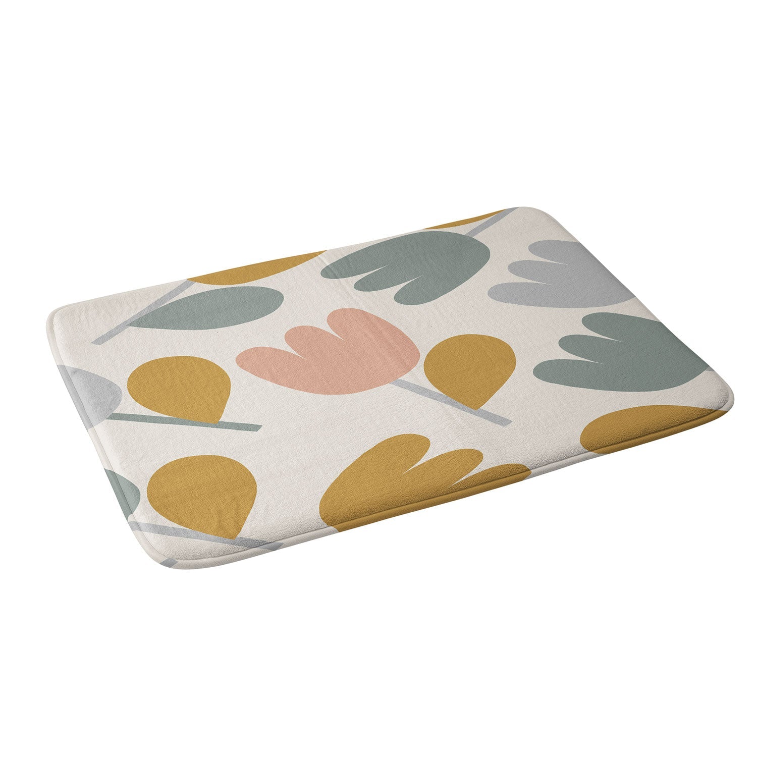 Menina Lisboa Pastel Spring Tulips Memory Foam Bath Mat