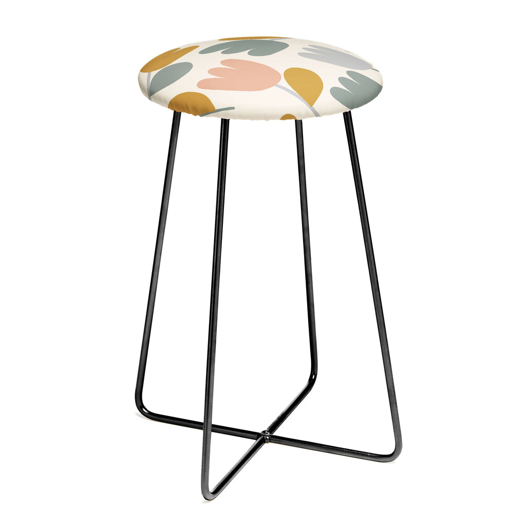 Menina Lisboa Pastel Spring Tulips Counter Stool