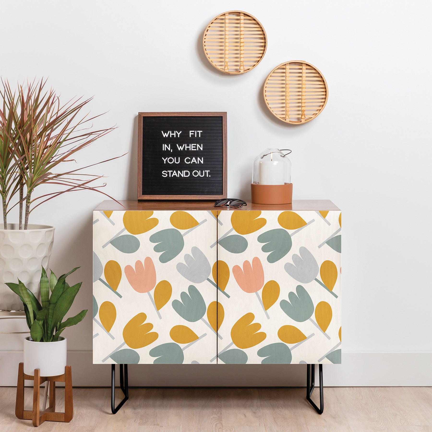 Menina Lisboa Pastel Spring Tulips Credenza