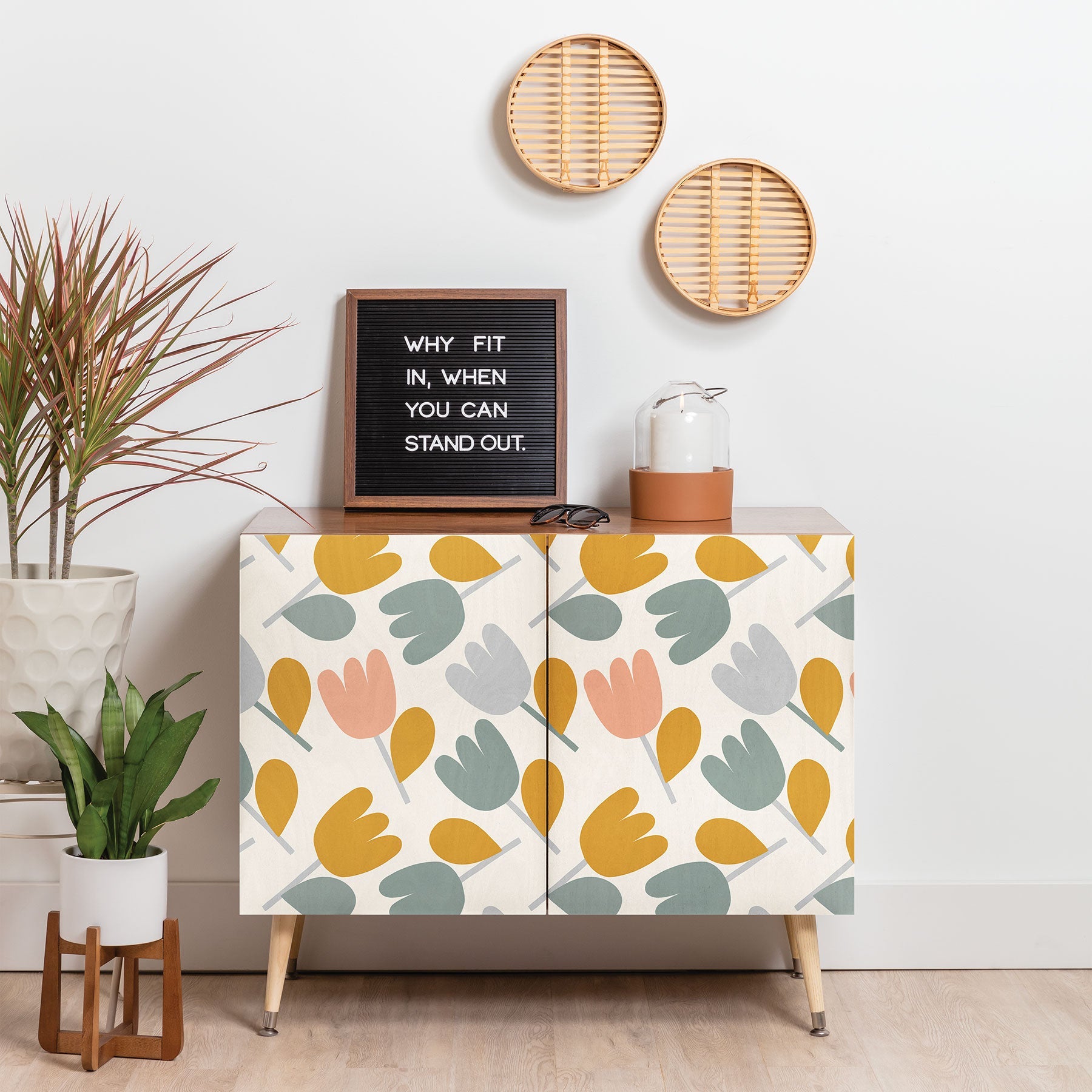 Menina Lisboa Pastel Spring Tulips Credenza