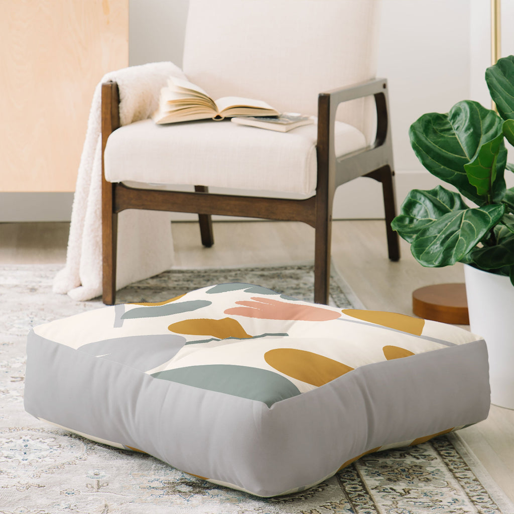 Menina Lisboa Pastel Spring Tulips Floor Pillow Square