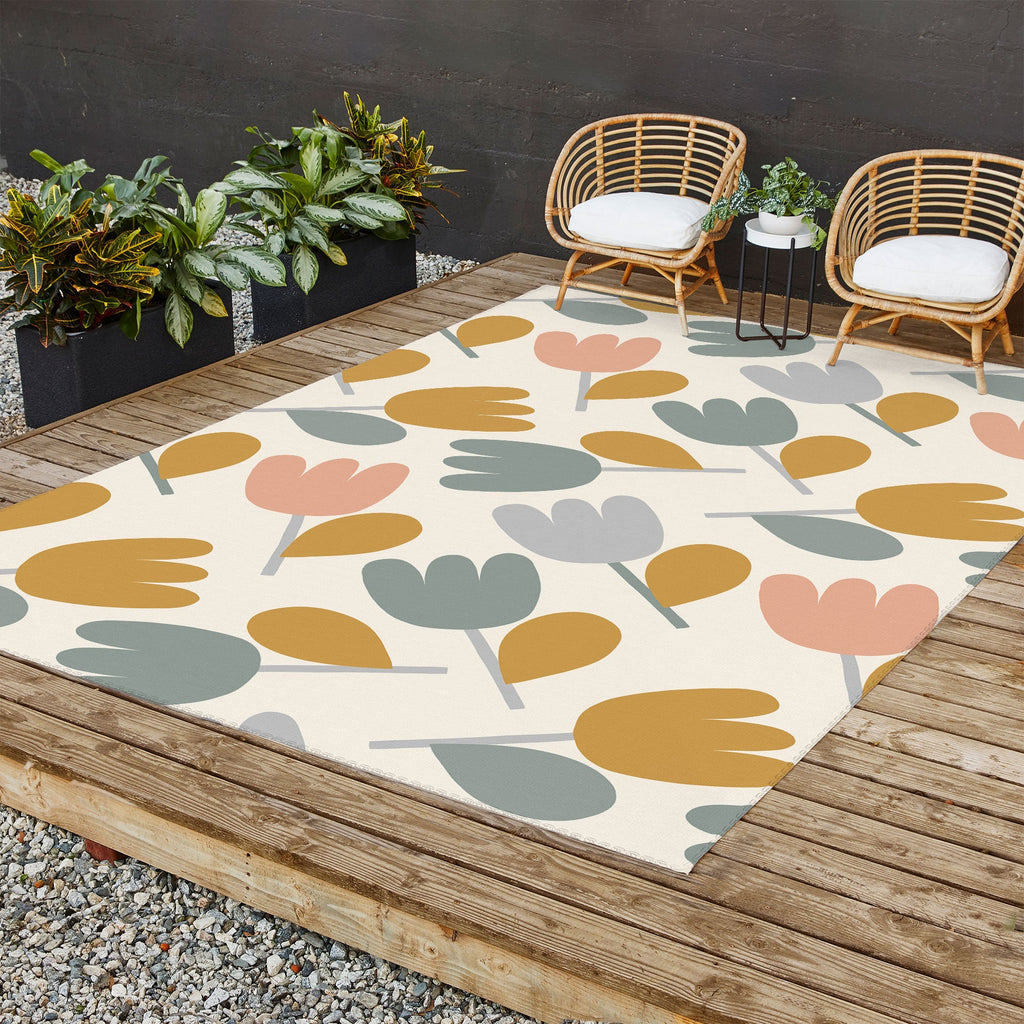 Menina Lisboa Pastel Spring Tulips Outdoor Rug