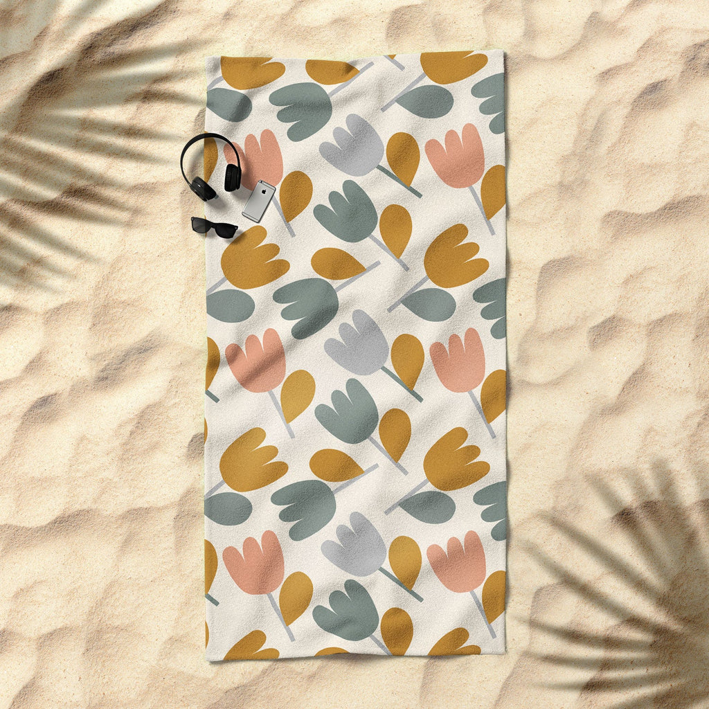 Menina Lisboa Pastel Spring Tulips Beach Towel