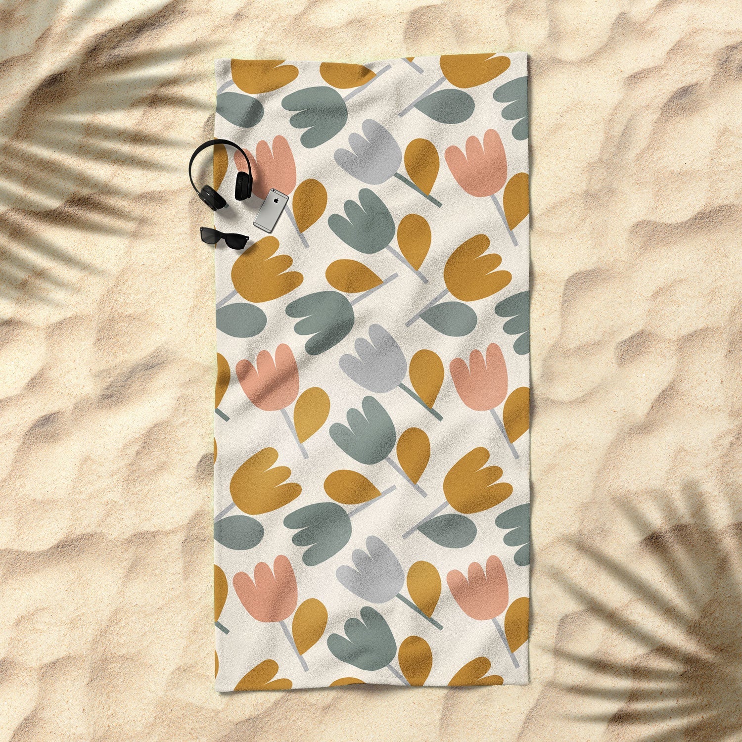 Menina Lisboa Pastel Spring Tulips Beach Towel