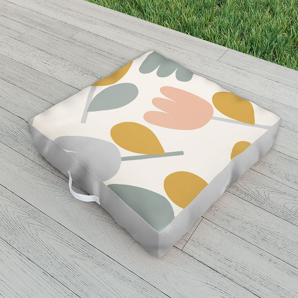Menina Lisboa Pastel Spring Tulips Outdoor Floor Cushion