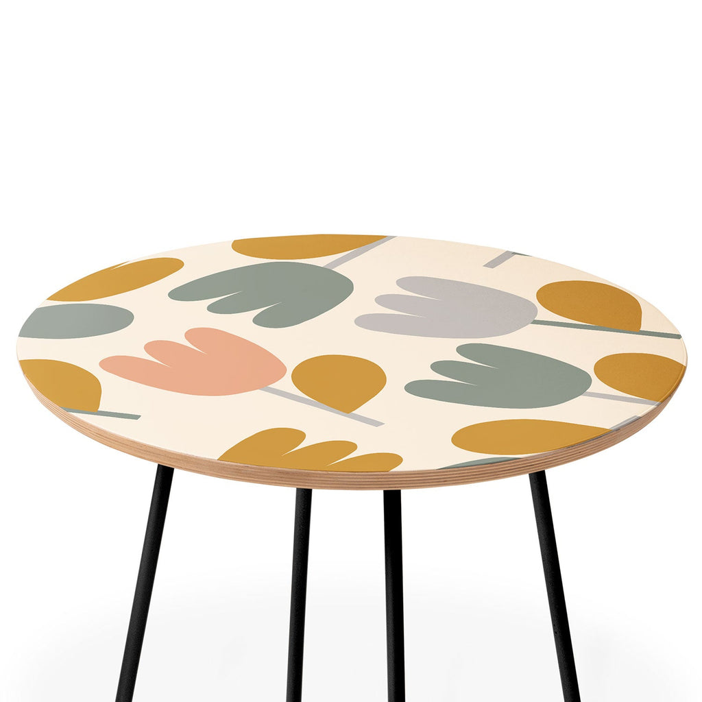 Menina Lisboa Pastel Spring Tulips Round Side Table