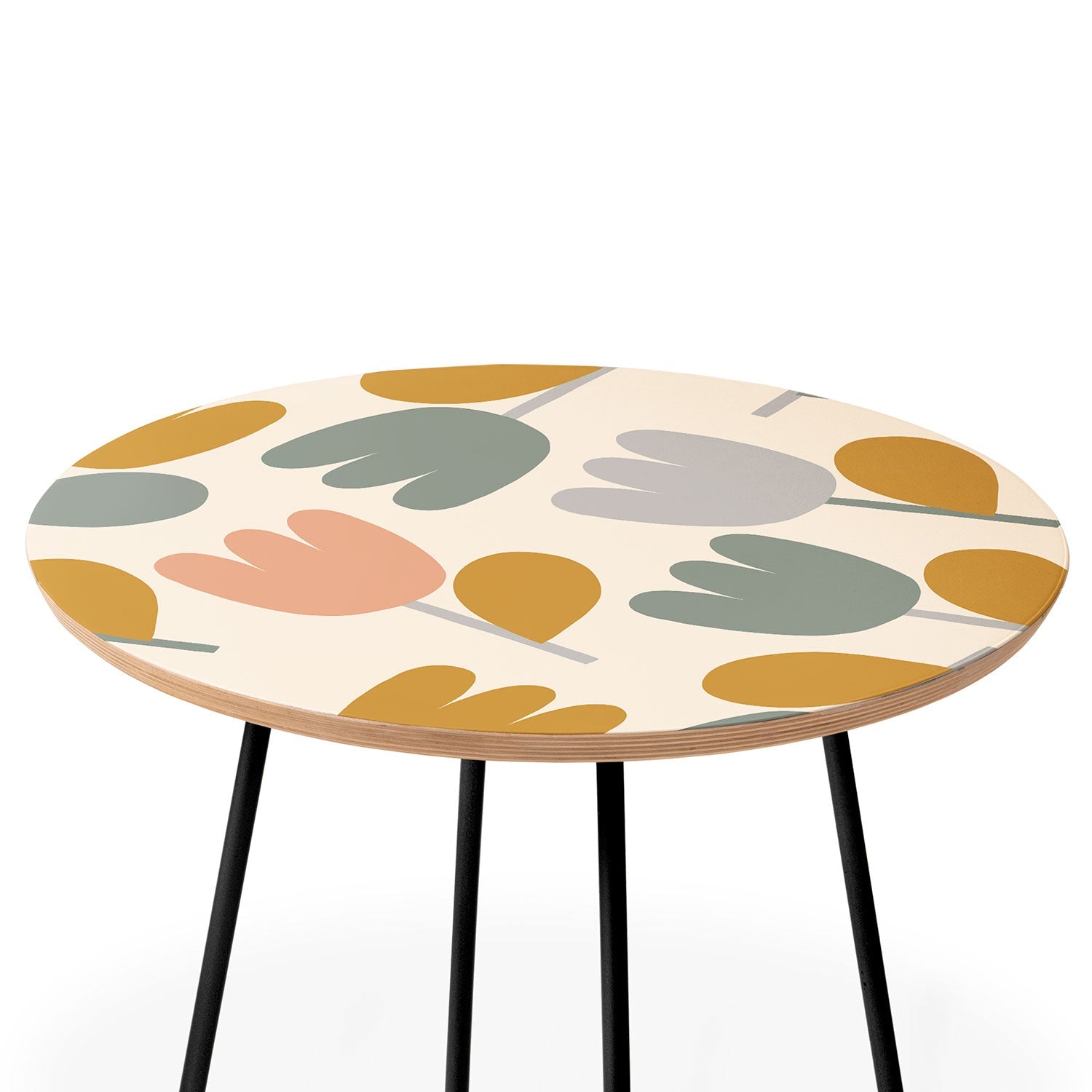 Menina Lisboa Pastel Spring Tulips Round Side Table