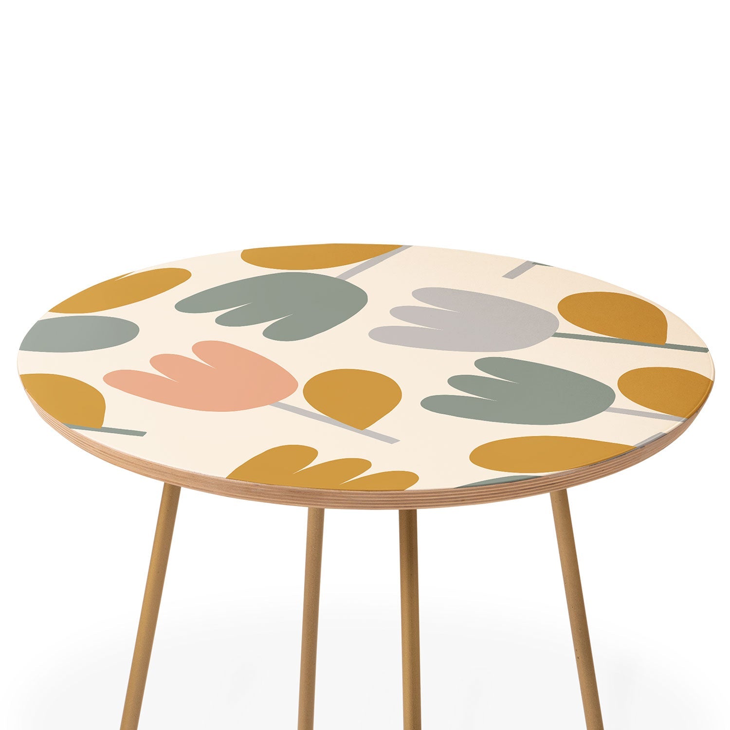 Menina Lisboa Pastel Spring Tulips Round Side Table
