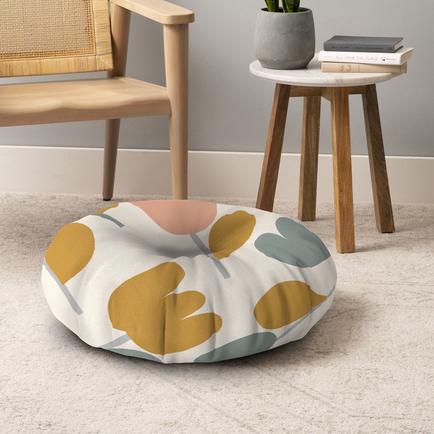 Menina Lisboa Pastel Spring Tulips Floor Pillow Round