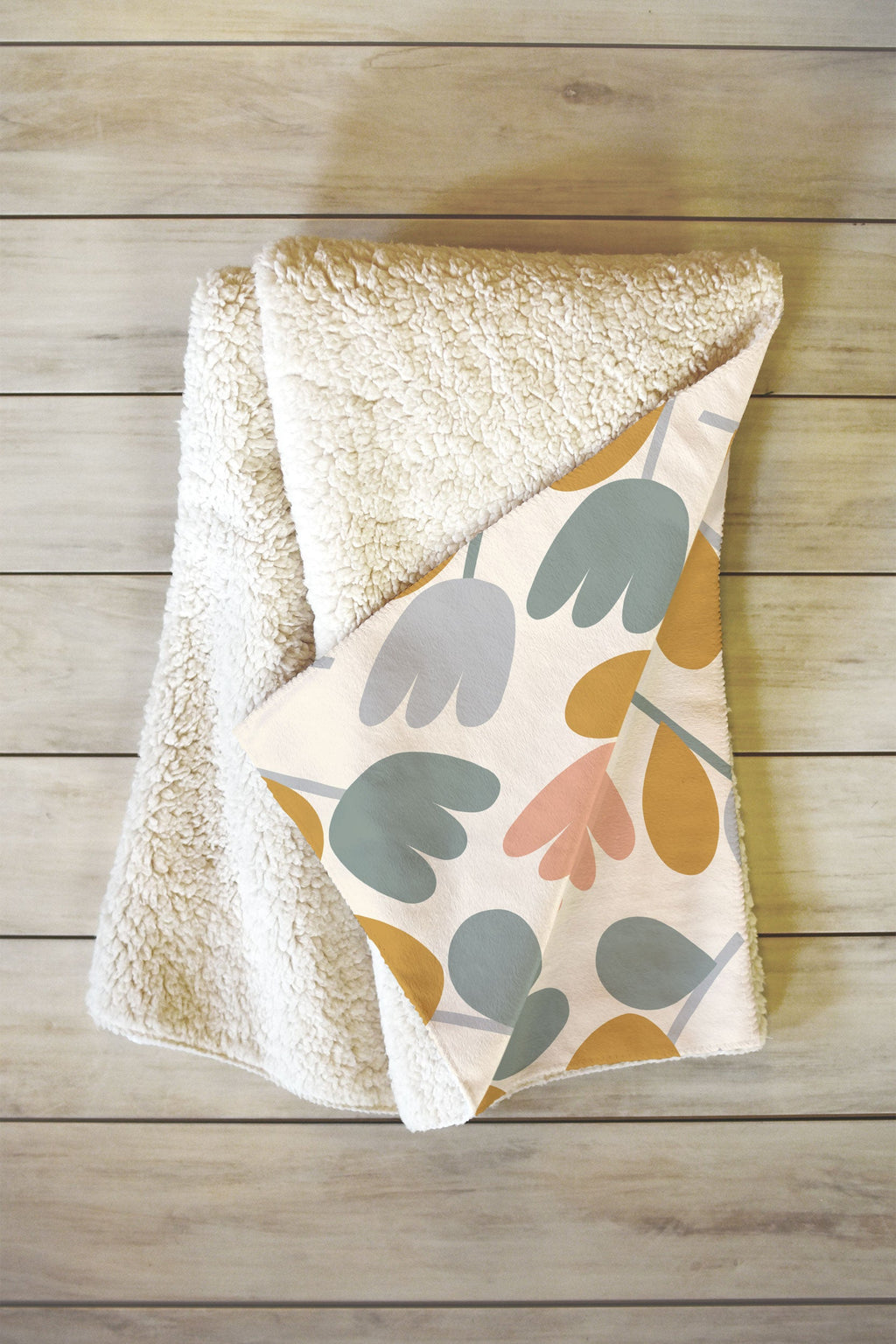 Menina Lisboa Pastel Spring Tulips Fleece Throw Blanket