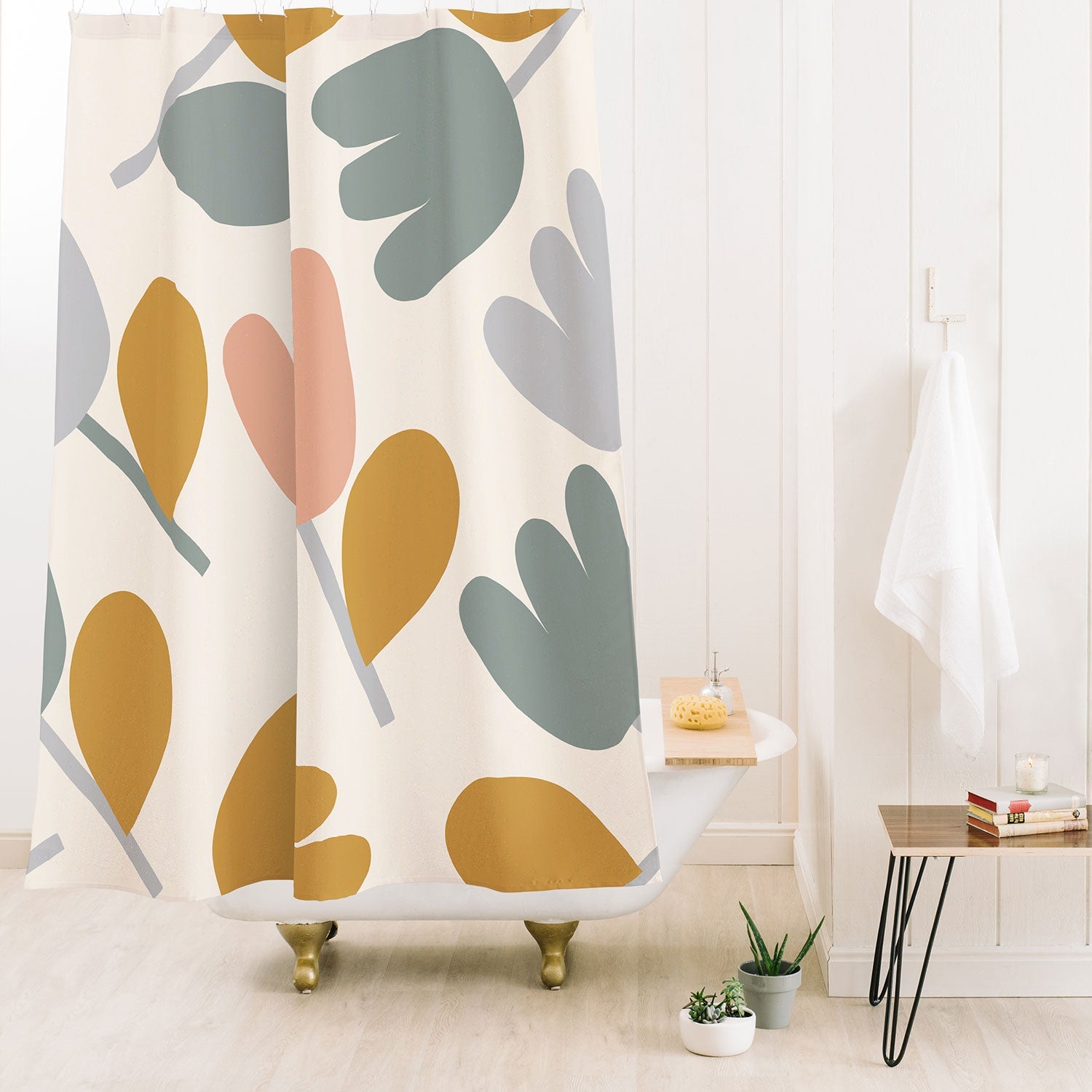 Menina Lisboa Pastel Spring Tulips Shower Curtain