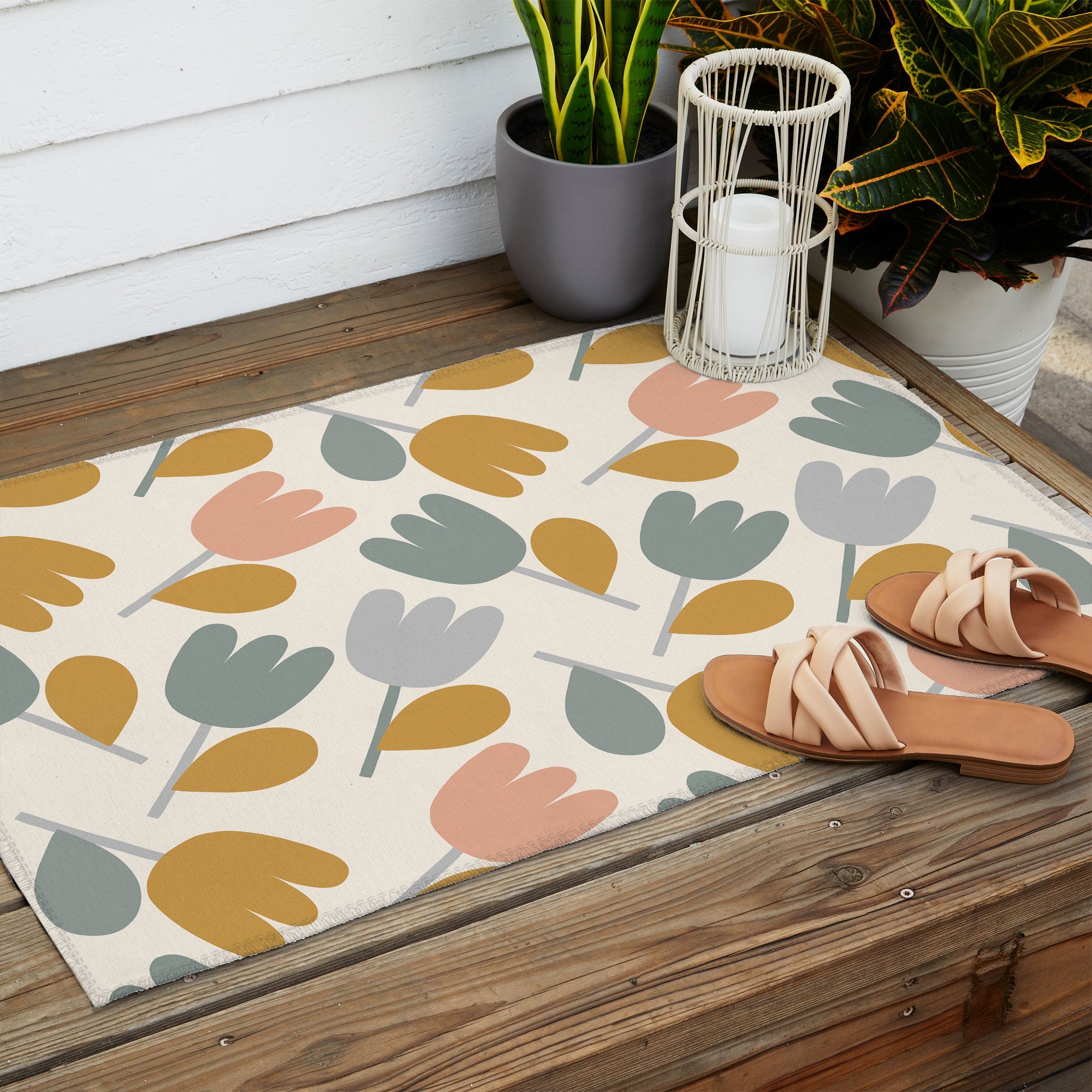 Menina Lisboa Pastel Spring Tulips Outdoor Rug