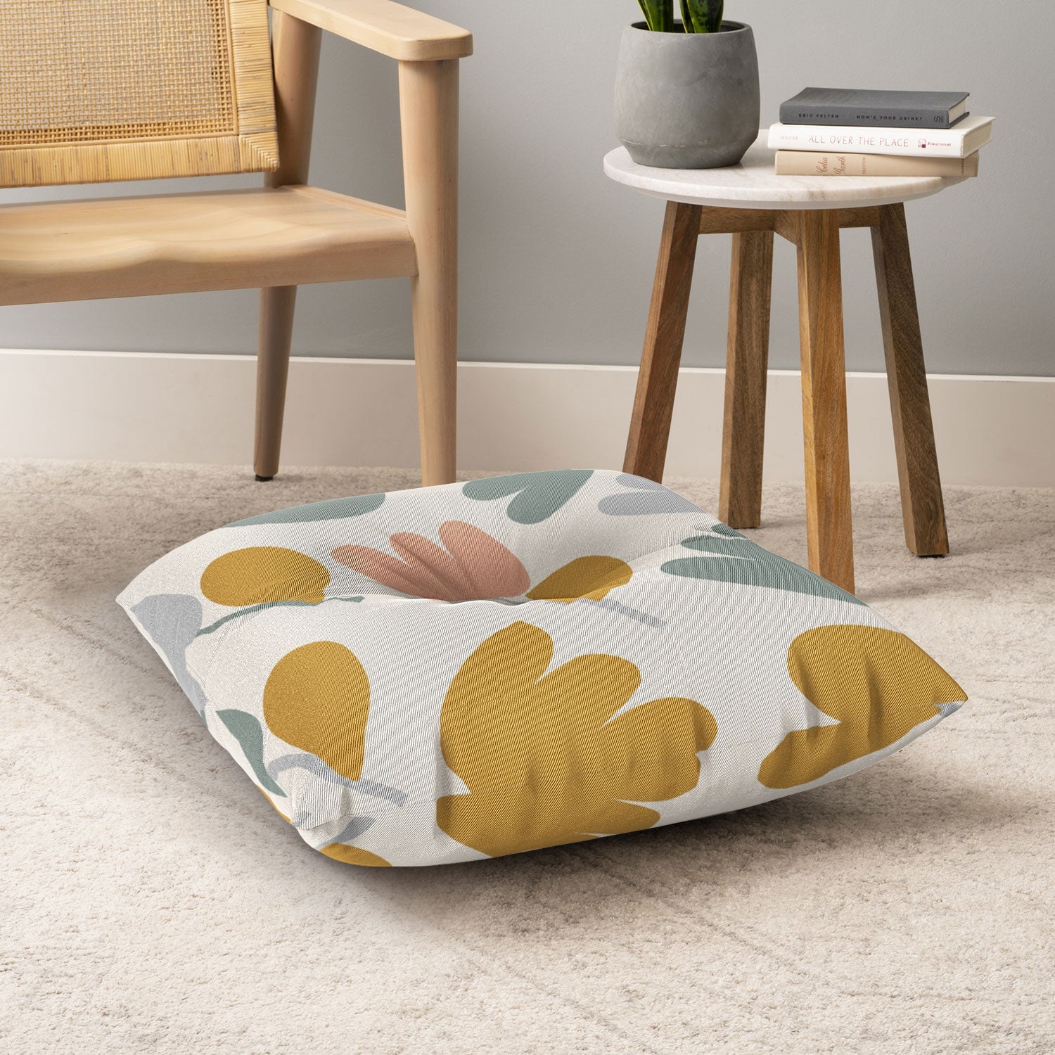 Menina Lisboa Pastel Spring Tulips Floor Pillow Square